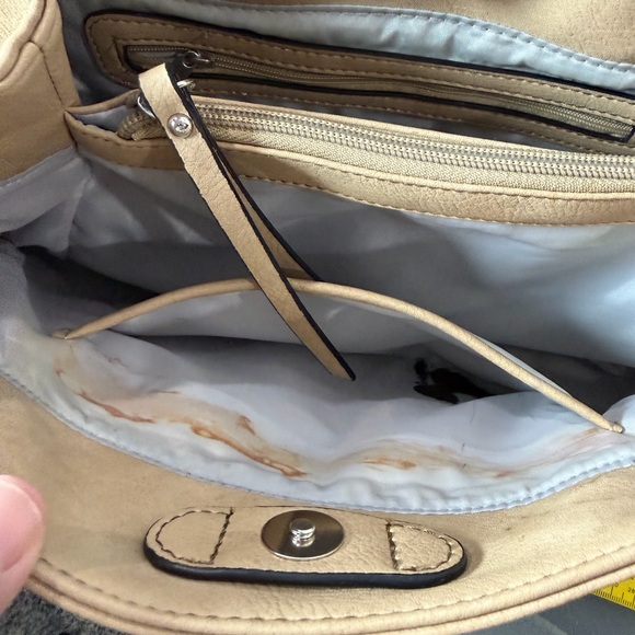 Nicole Miller Tan Shoulder Bag with Chain Straps - Picture 5 of 11